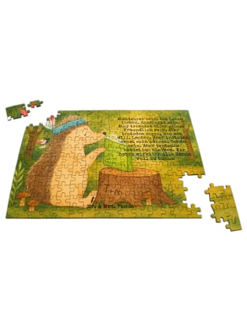 Mr. & Mrs. Panda Puzzle Igel Federschmuck Design mit Spruch in Weiß
