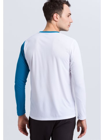 erima 5-C Longsleeve in weiss/oriental blue/colonial blue