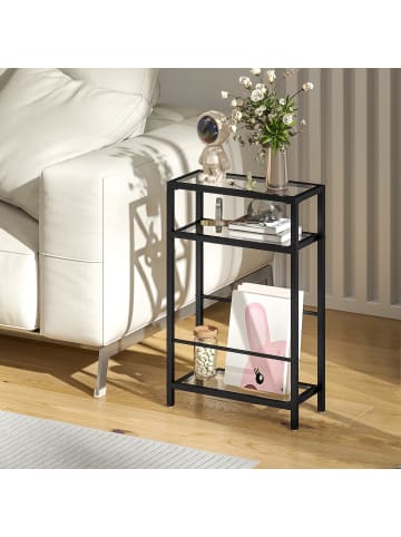 HOMCOM Beistelltisch in Schwarz 40L x 18B x 62H cm