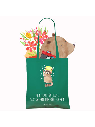 Mr. & Mrs. Panda Einkaufstasche Waschbär mit Spruch in Mint