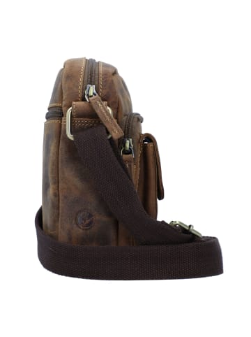 Greenburry Vintage Umhängetasche Leder 18 cm in brown