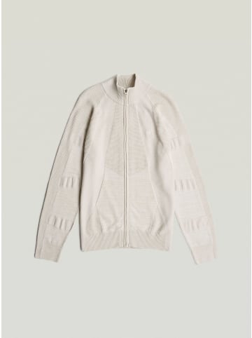 G-Star Raw 3D Biker Full Zip Knit whitebait/dk brick