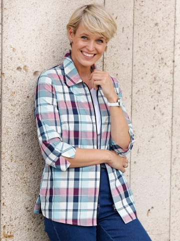 Sieh an! Karo-Bluse in fuchsia-marine-kariert