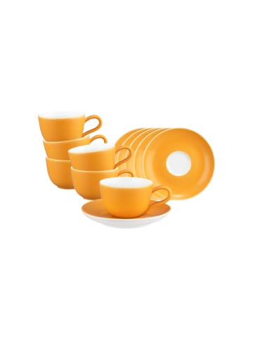 Seltmann Weiden 6er Set Espressotasse mit Untertasse Liberty Pure Colors 90 ml in Mango Orange