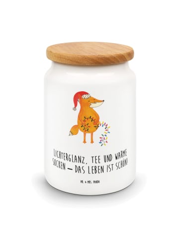 Mr. & Mrs. Panda Kaffeedose Fuchs Weihnachten mit Spruch in Weiß