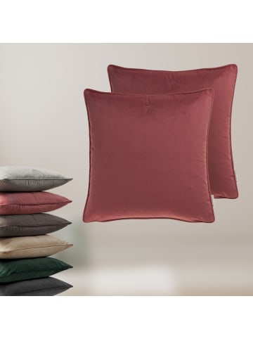 Tom Tailor TT Kissenhülle 2er Set VelvetSignature 45 x 45 cm in Rose