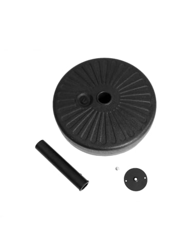 ABRIHOME Sonnenschirmständer in Schwarz HDPE mit 37kg Sand Wasser für Garten Terrasse