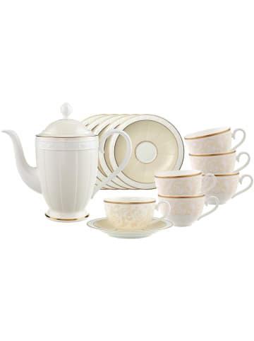 Villeroy & Boch 13er Set Tee-Set Ivoire in weiß-gold