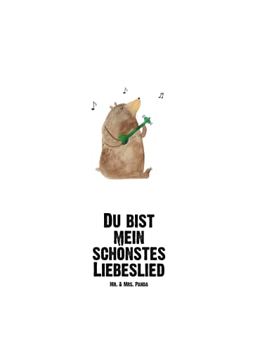 Mr. & Mrs. Panda Trinkflasche Bär Lied mit Spruch in Weiß