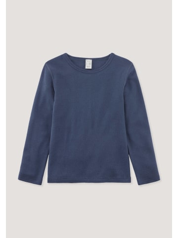 Hessnatur Hessnatur Langarmshirt aus Bio-Merinowolle mit Seide in graphitblau