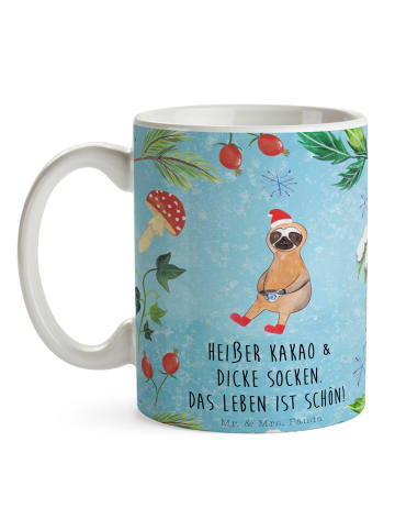 Mr. & Mrs. Panda Becher Faultier Kakao mit Spruch in Eisblau
