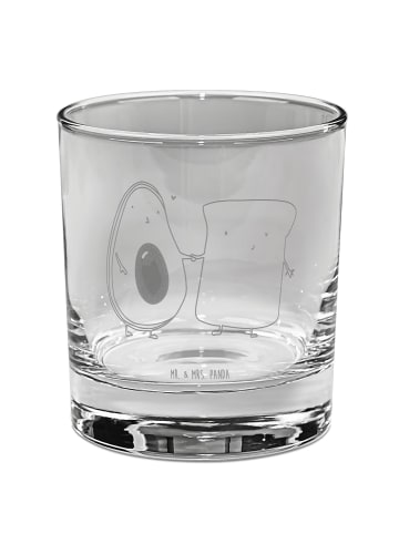 Mr. & Mrs. Panda Whiskey Glas Avocado Toast ohne Spruch in Transparent