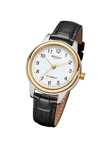 Regent Analog-Armbanduhr Regent Lederarmband schwarz mittel (ca. 32mm)