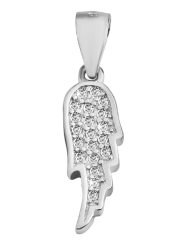 Adeliás Damen Anhänger – Flügel Anhänger aus 925 Silber mit Zirkonia in silber