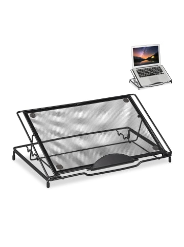 relaxdays Laptopständer in Schwarz - (B)37 x (H)14,5 x (T)25 cm