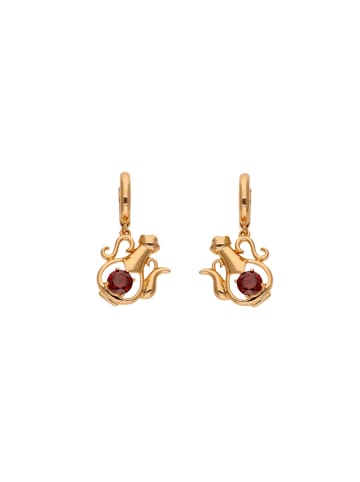 faina Women Drop Earrings in Rose Gold Red