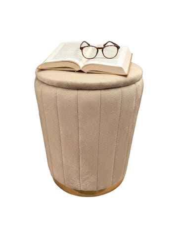 relaxdays Hocker in Coffee - (H)42 x Ø 32 cm