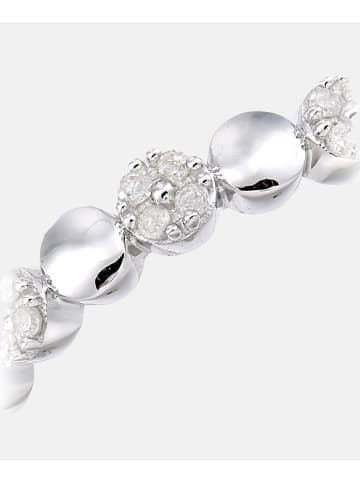 Diamant L'éternel Eternity-Ring aus 375 Weißgold mit 0.08 Karat Diamant mit Perle