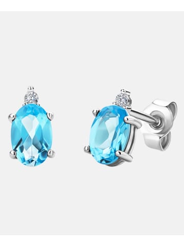 Diamant L'éternel Ohrringe aus 585 Weißgold mit 1.07 Karat Diamant mit Topas