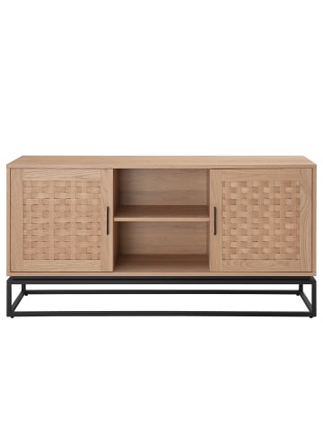 home24 home24 Sideboard mit 2 Türen aus Pappel-Echtholzfurnier & Metall in Pappel Hell in Pappel Hell