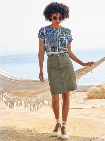 Heine Druck-Shirt in jeansblau-grün-bedruckt