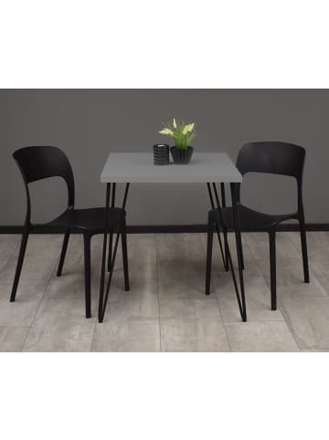 58 aufm Kessel BARTISCH Eirena 70x70x75 schwarz matt/kreidegrau matt lack