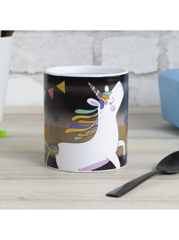 Geda Labels Tasse Farbwechsel Einhorn in Schwarz - 250ml