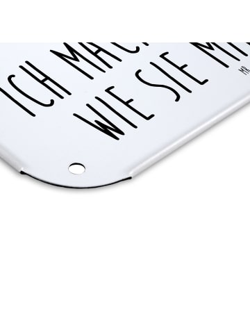 Mr. & Mrs. Panda Lustiges Blechschild Einhorn Künstler mit Spruch in Weiß