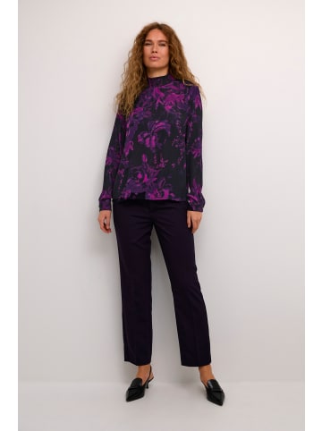Kaffe Langarm-Bluse KAamber Regular fit in Black/Purple Painted Flower