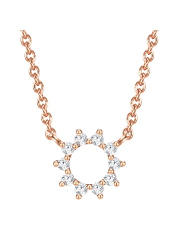 Glanzstücke München Kette mit Anhänger Sterling Silber roségold Zirkonia weiß in roségold