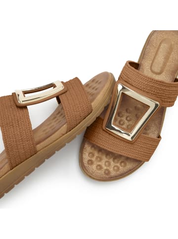 Vivance Pantolette in braun/goldfarben