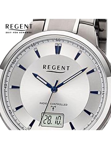 Regent Funkuhr Regent Funkuhren silber extra groß (ca. 40mm)