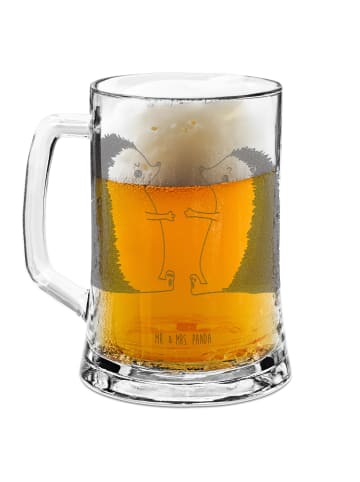 Mr. & Mrs. Panda Gravur Bierkrug Igel Liebe ohne Spruch in Transparent