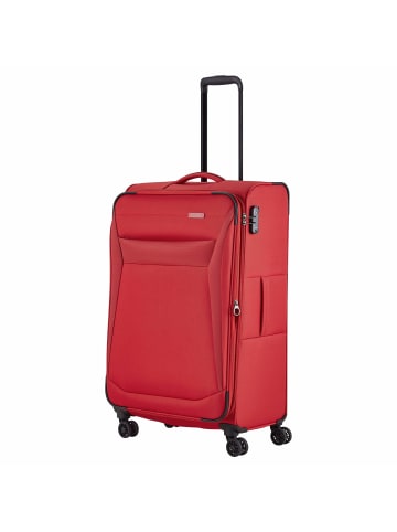 travelite Chios - 4-Rollen-Trolley L 78 cm erw. (schwarz) in rot