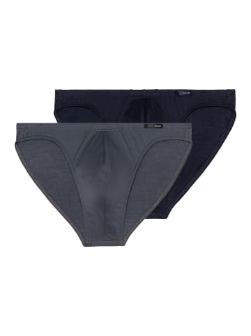 HOM Slip / Unterhose Premium Cotton in Grau / blau
