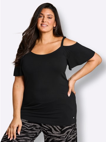 sheego Shirt in schwarz