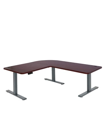 MCW Eck-Schreibtisch D40, Kirsch-Dekor, anthrazit-grau