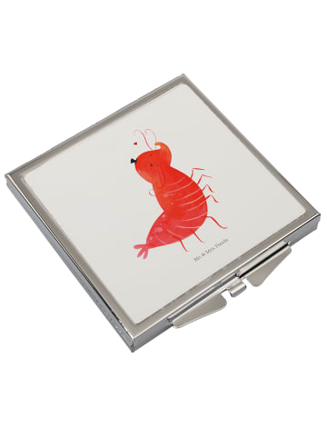 Mr. & Mrs. Panda Handtaschenspiegel quadratisch Garnele Franzose... in Weiß