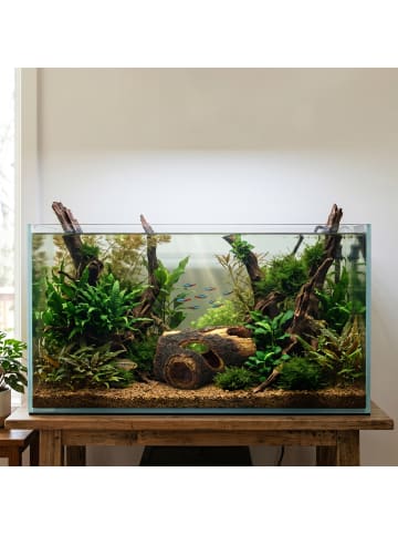 relaxdays Aquarium Deko "Baumstamm" in Braun - (B)13,5 x (H)5,5 x (T)9 cm