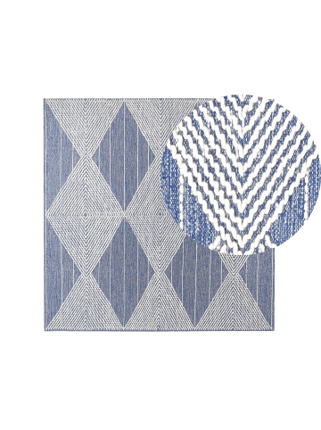 Beliani Kurzflor DATCA in Blau/Beige - (W) 200 x (H) 1 x (L) 200 cm