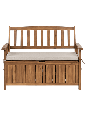 Beliani Gartenbank SOVANA in Braun/Beige - (W) 120 x (H) 91 x (L) 60 cm