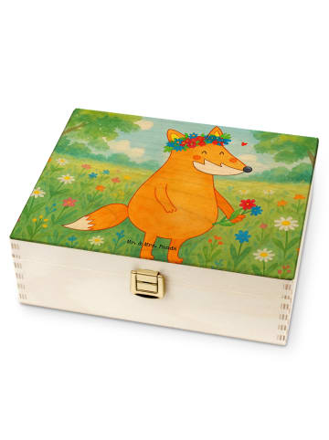 Mr. & Mrs. Panda Teebox Fuchs Blumen Design ohne Spruch in Weiß