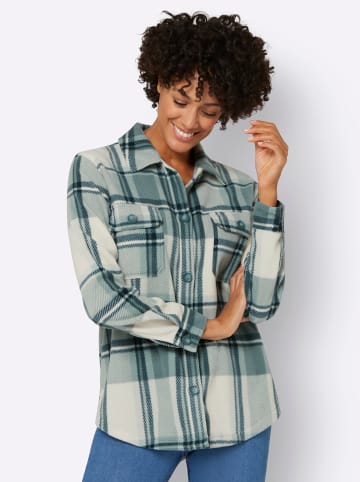 WITT WEIDEN Fleece-Bluse in champagner-jade-kariert