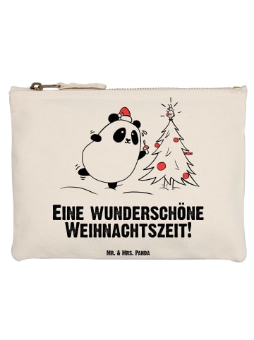 Mr. & Mrs. Panda Federtasche Panda Weihnachtszeit mit Spruch in Weiß