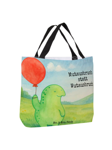 Mr. & Mrs. Panda Tote Bag Schildkröte Luftballon Design mit Spruch in Weiß