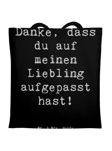 Mr. & Mrs. Panda Tragetasche Dank an Hundesitter mit Spruch in Schwarz