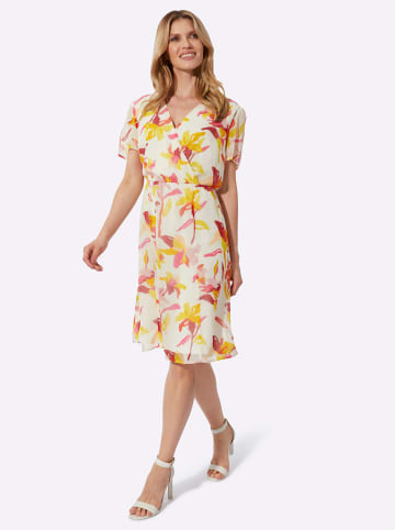 Sieh an! Wickelkleid in champagner-apricot-bedruckt