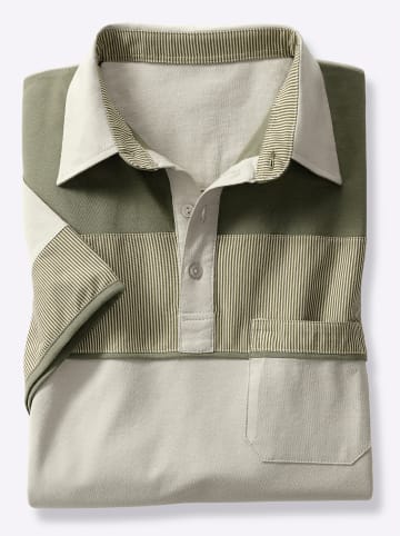 WITT WEIDEN Kurzarm-Poloshirt in beige-oliv