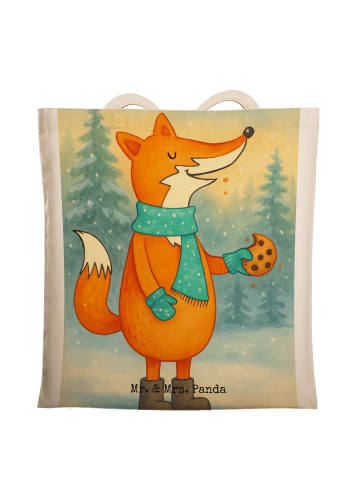 Mr. & Mrs. Panda Shopping Tasche Fuchs Keks Design ohne Spruch in Weiß