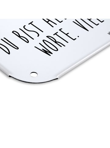 Mr. & Mrs. Panda Schild Pinguin Pärchen mit Spruch in Weiß